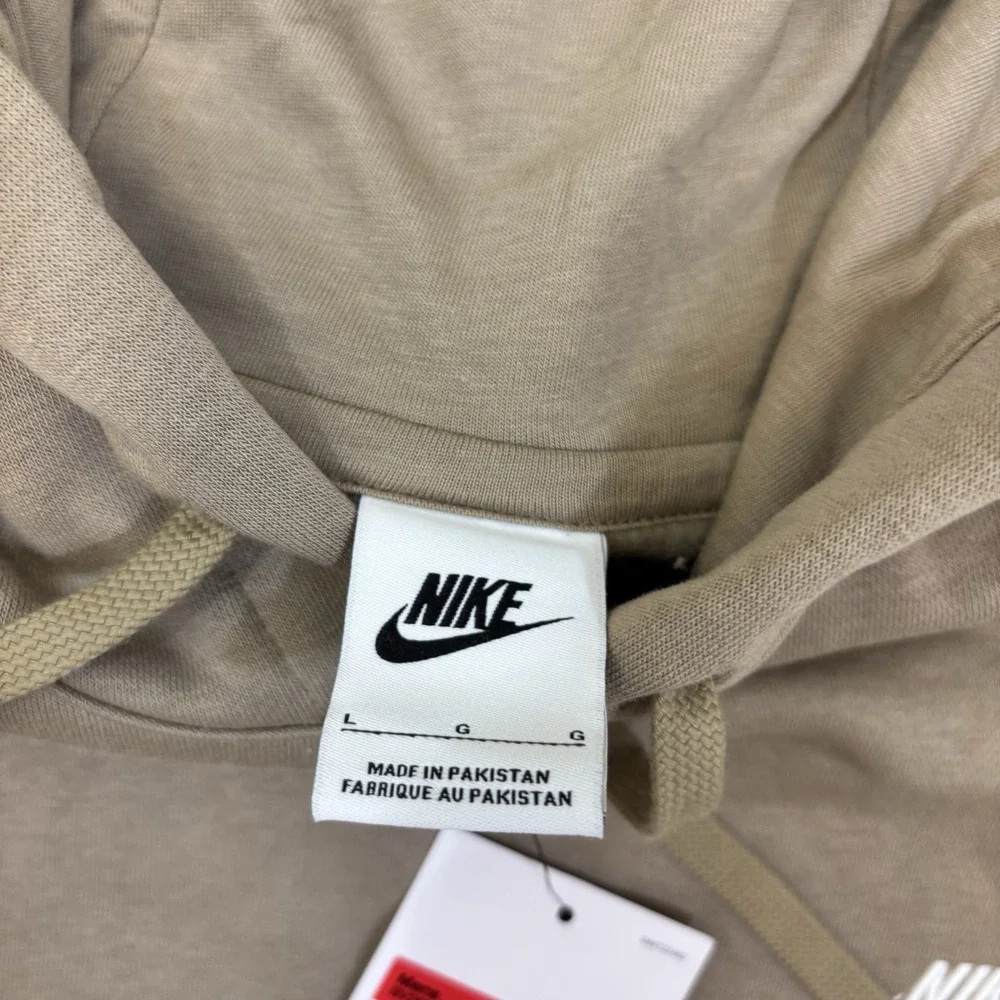 Nike Sportswear Club Fleece Men's Sz L Pullover Khaki Tan Hoodie BV2654-247